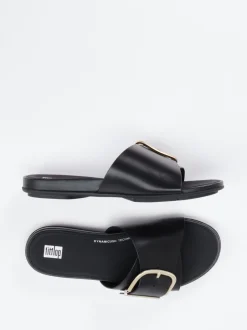 FitFlop – Pantolette aus Kalbleder Schwarz