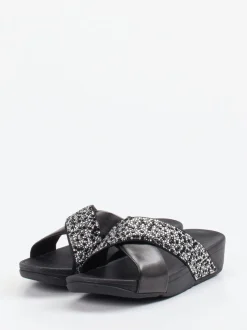 FitFlop – Pantolette aus Textil mit Strassbesatz