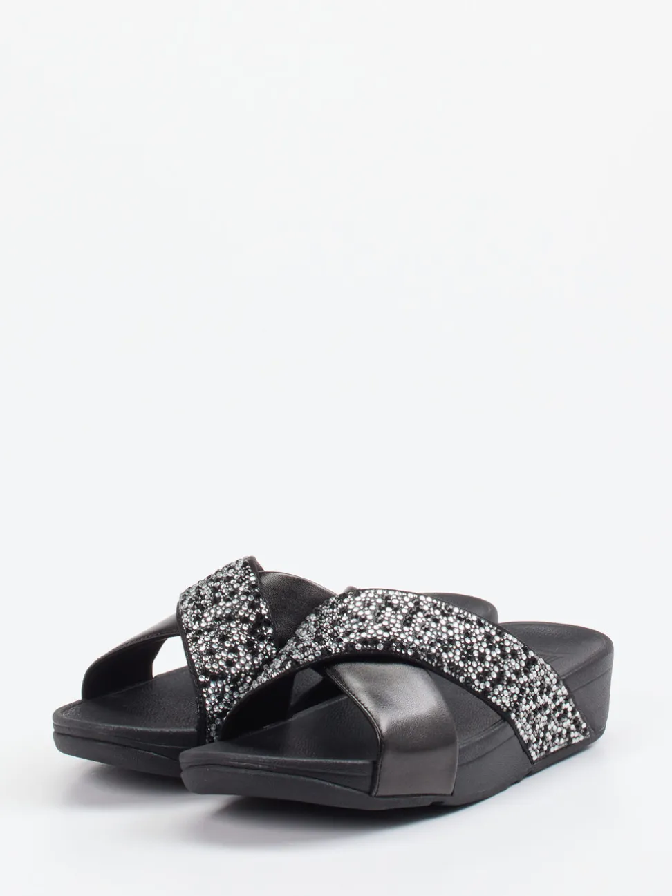 FitFlop – Pantolette aus Textil mit Strassbesatz