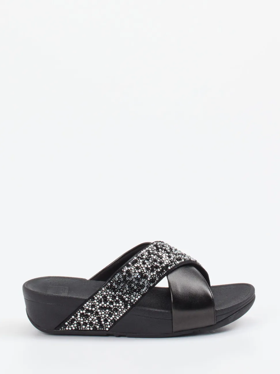FitFlop – Pantolette aus Textil mit Strassbesatz