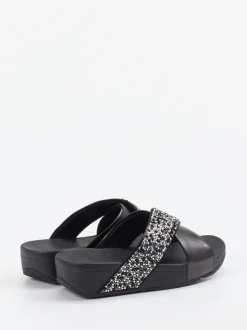 FitFlop – Pantolette aus Textil mit Strassbesatz