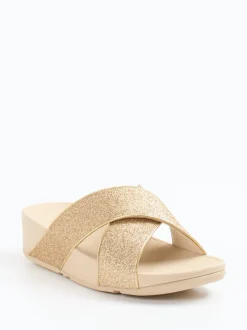 FitFlop – Pantolette aus Textil in Champagnerbeige