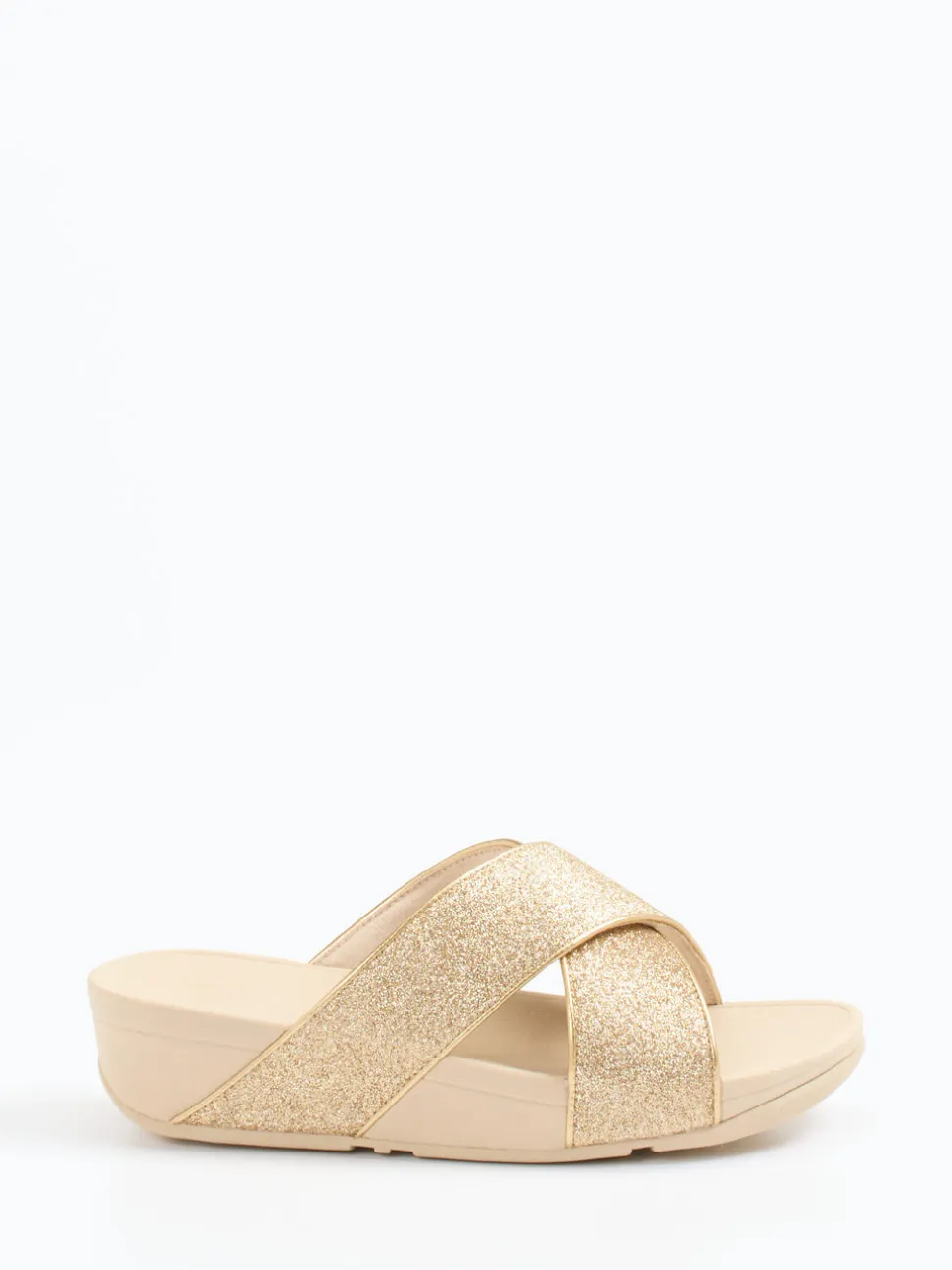 FitFlop – Pantolette aus Textil in Champagnerbeige