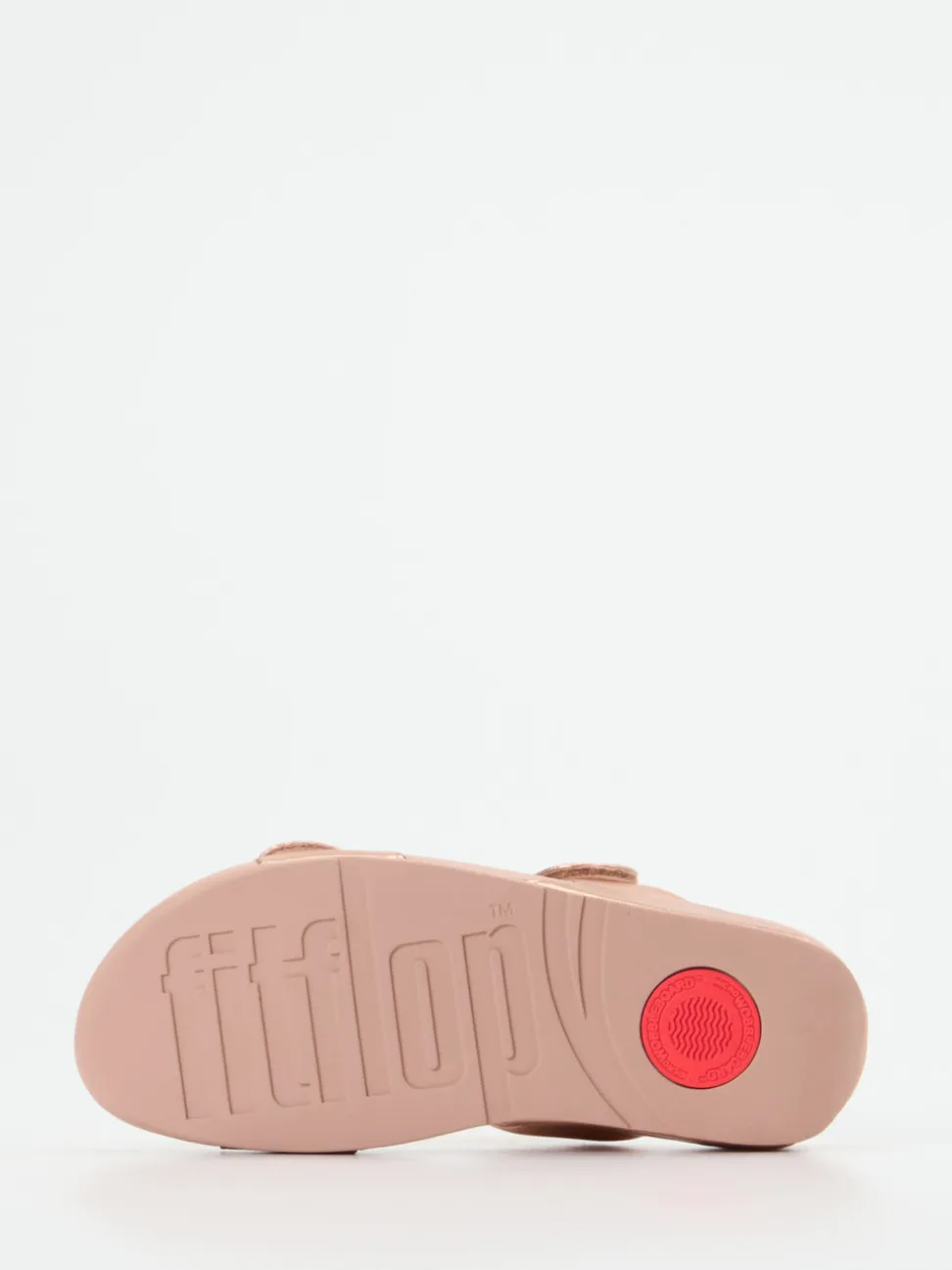 FitFlop – Sandalen aus Metallicleder in Roségold