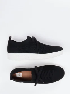 FitFlop – Sneaker aus gestricktem Textil schwarz