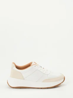 FitFlop – Sneaker aus Kalbleder und Veloursleder Weiß
