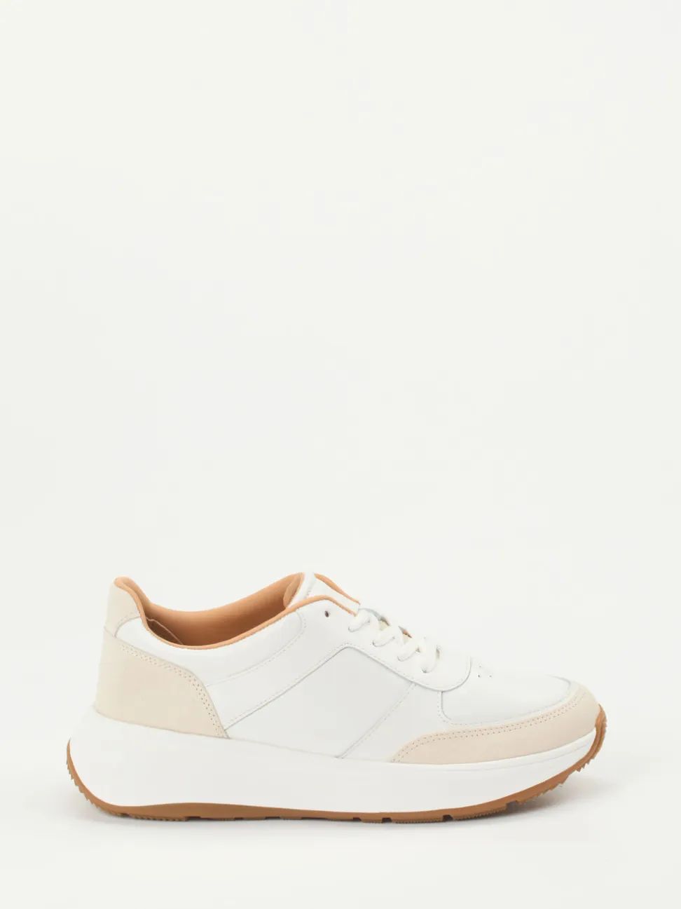FitFlop – Sneaker aus Kalbleder und Veloursleder Weiß