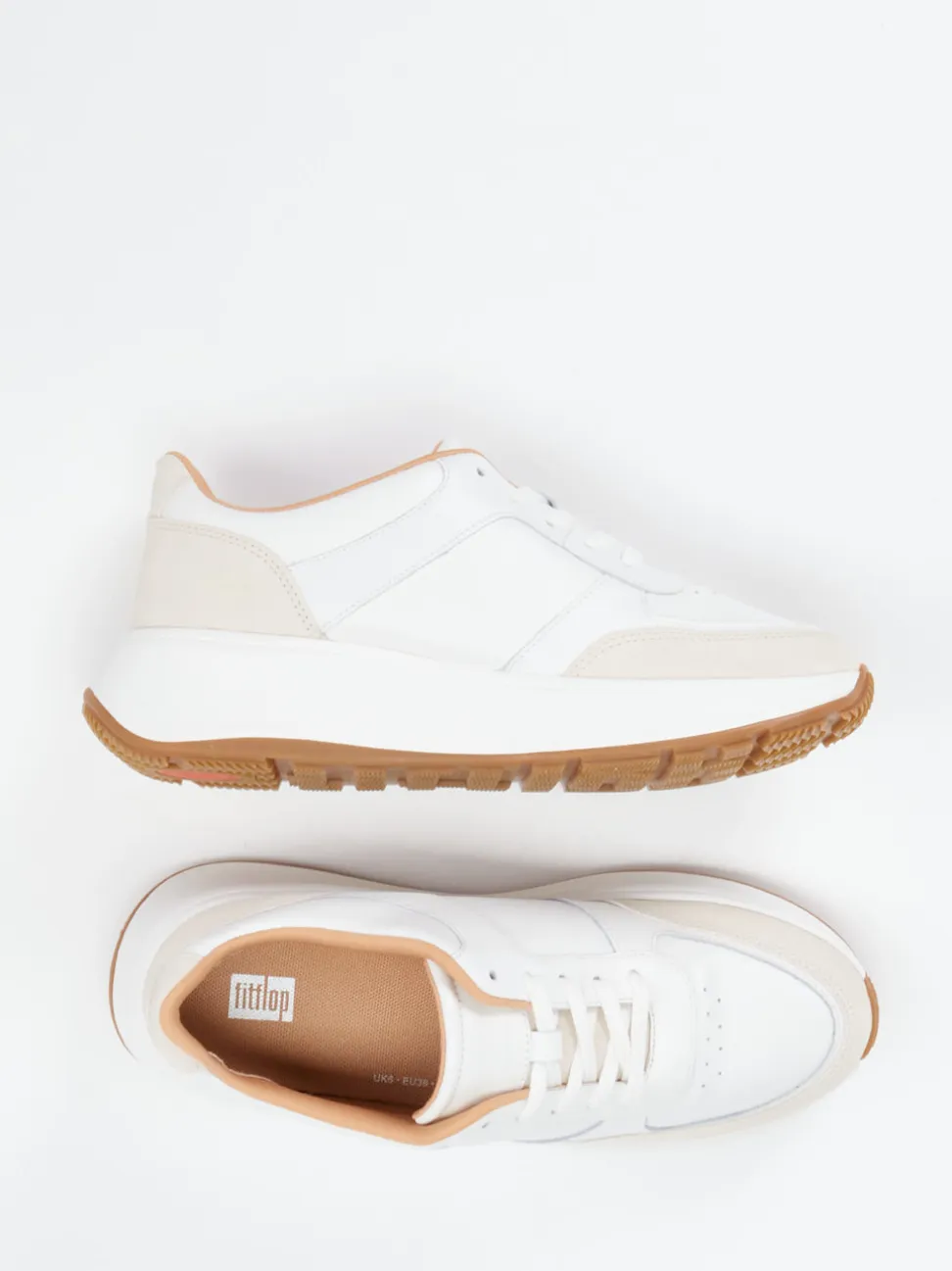FitFlop – Sneaker aus Kalbleder und Veloursleder Weiß