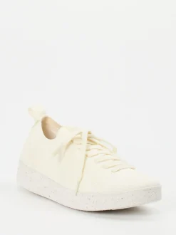 FitFlop – Sneaker aus Textilstrick in Cremeweiß