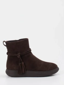 FitFlop – Stiefeletten aus Veloursleder Dunkelbraun