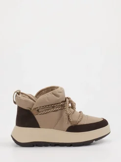 FitFlop – Stiefeletten aus Velour/Textil braun