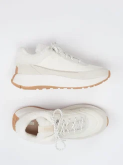 FitFlop – Winter-Sneaker aus Leder-Textil-Mix beige