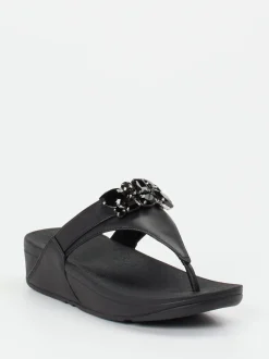 FitFlop – Zehentrenner aus Kalbleder schwarz