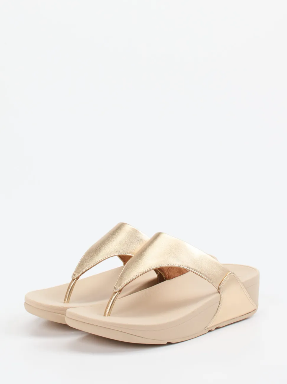 FitFlop – Zehentrenner aus Metallicleder goldfarben