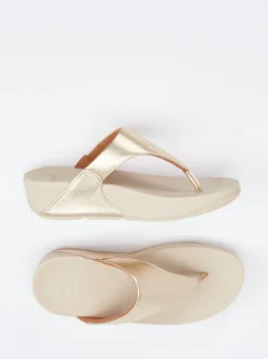 FitFlop – Zehentrenner aus Metallicleder goldfarben