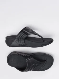 FitFlop – Zehentrenner aus Kalbleder schwarz