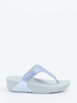 FitFlop – Zehentrenner aus Textil in Hellblau