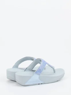FitFlop – Zehentrenner aus Textil in Hellblau