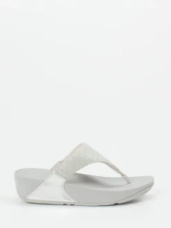 FitFlop – Zehentrenner aus Textil in Hellgrau