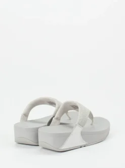 FitFlop – Zehentrenner aus Textil in Hellgrau