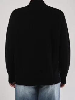 FLONA – Feinstrickpullover aus Wolle Schwarz