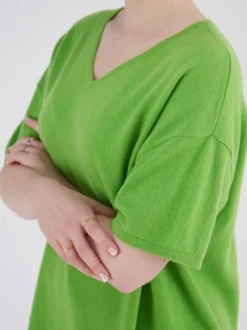 FLONA – Kurzarm-Pullover aus Kaschmir Apfelgrün