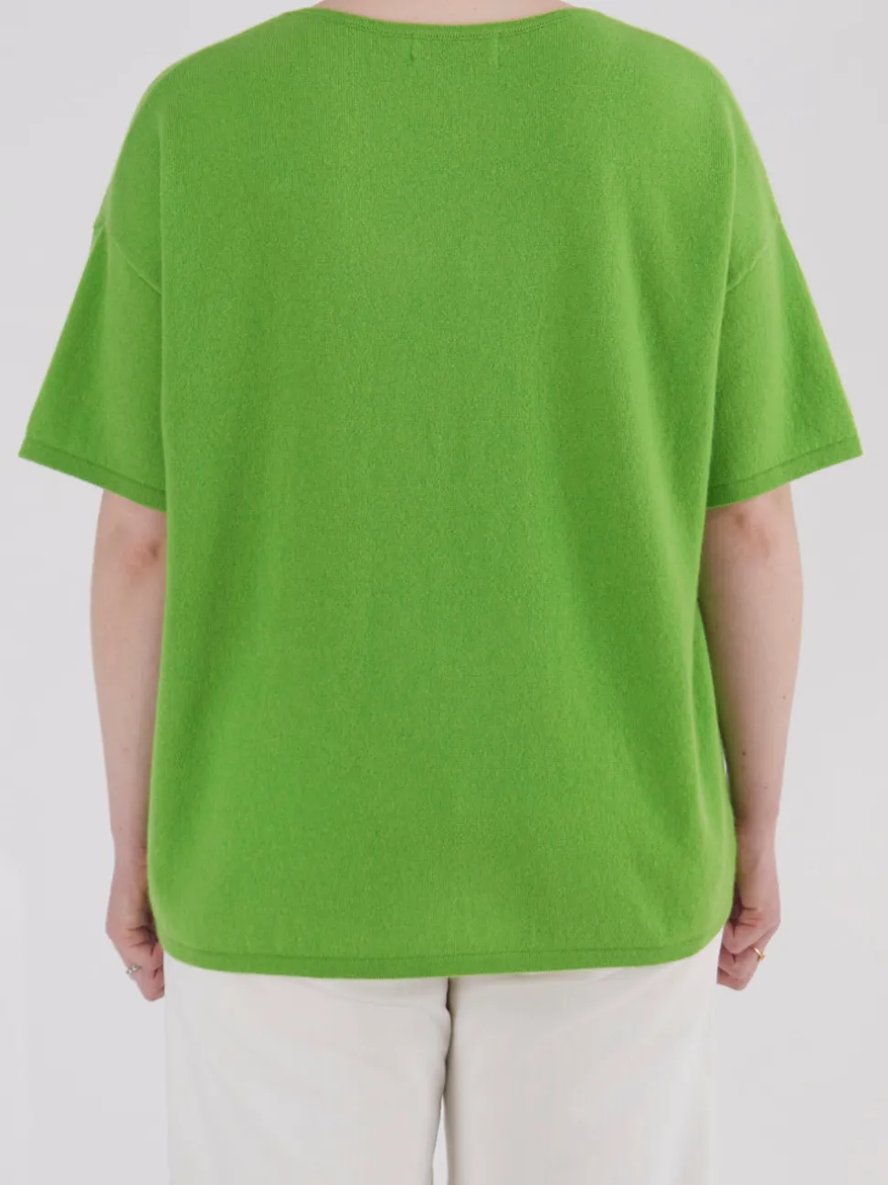 FLONA – Kurzarm-Pullover aus Kaschmir Apfelgrün