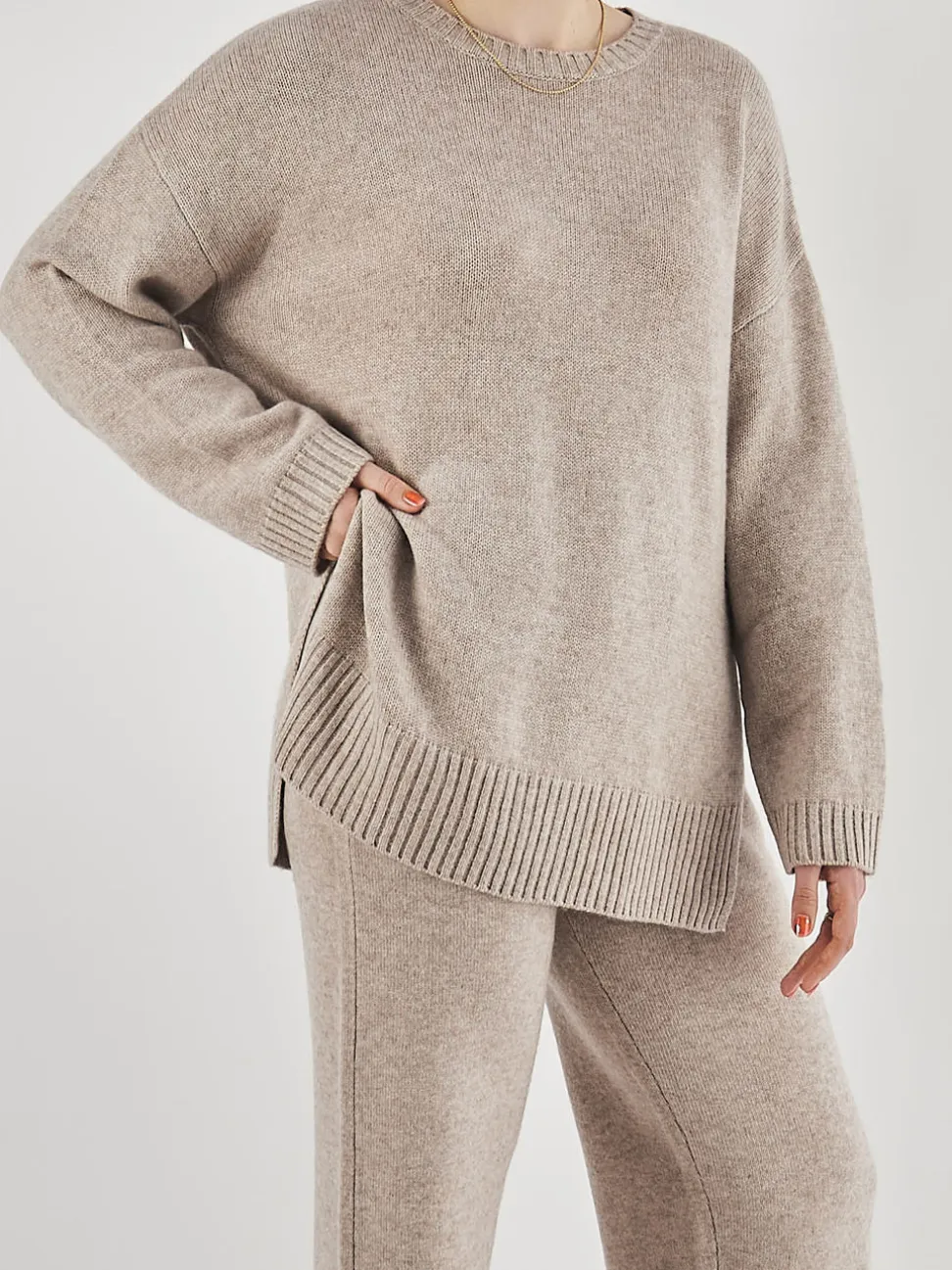 FLONA – Pullover aus Kaschmir in Beigegrau