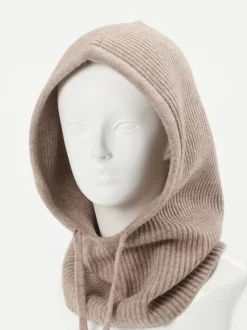 FLONA – Strickhaube aus Kaschmir in Taupe