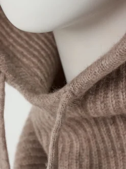 FLONA – Strickhaube aus Kaschmir in Taupe