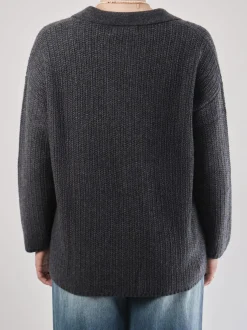 FLONA – Strickpullover aus Wolle anthrazitgrau