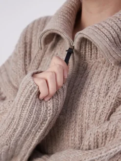 FLONA – Strickpullover aus Wollmischung beigebraun