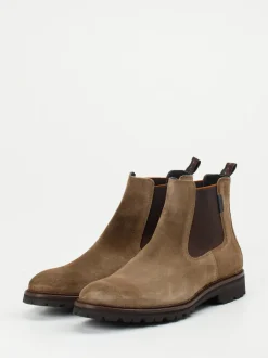 Floris van Bommel – Chelsea Boots aus Veloursleder sandbraun