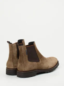 Floris van Bommel – Chelsea Boots aus Veloursleder sandbraun