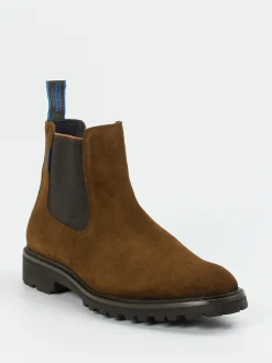 Floris van Bommel – Chelsea Boots aus Veloursleder Braun