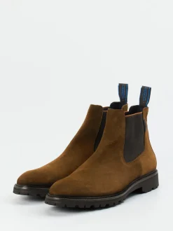 Floris van Bommel – Chelsea Boots aus Veloursleder Braun