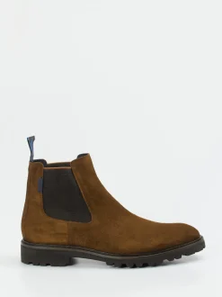 Floris van Bommel – Chelsea Boots aus Veloursleder Braun