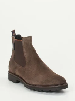 Floris van Bommel – Chelsea Boots aus Veloursleder braun