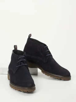Floris van Bommel – Desert Boots aus Veloursleder Blau