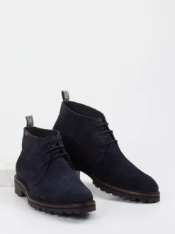 Floris van Bommel – Desert Boots aus Veloursleder Blau