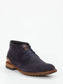Floris van Bommel – Desert Boots aus Veloursleder Blau