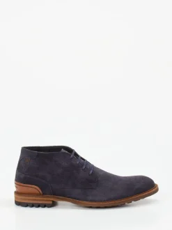 Floris van Bommel – Desert Boots aus Veloursleder Blau