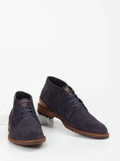 Floris van Bommel – Desert Boots aus Veloursleder Blau
