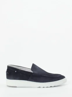 Floris van Bommel – Loafer aus Veloursleder Dunkelblau