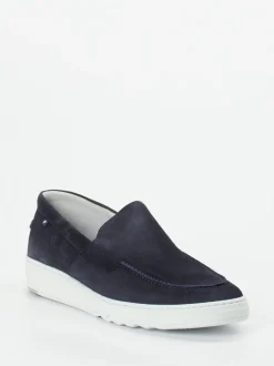 Floris van Bommel – Loafer aus Veloursleder Dunkelblau