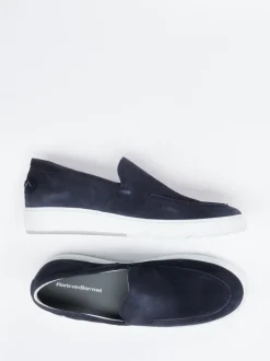 Floris van Bommel – Loafer aus Veloursleder Dunkelblau