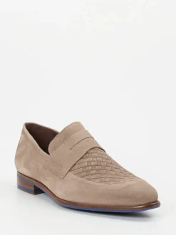 Floris van Bommel – Loafer aus Veloursleder sandbeige