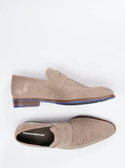 Floris van Bommel – Loafer aus Veloursleder sandbeige