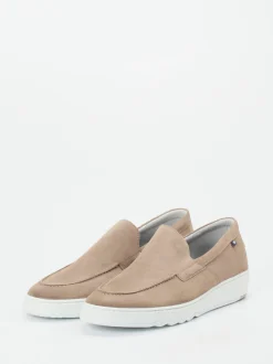Floris van Bommel – Loafer aus Veloursleder Sandbeige