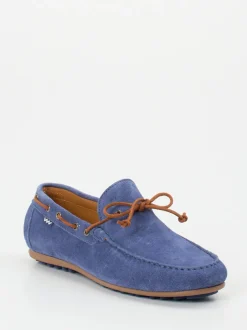 Floris van Bommel – Mokassin aus Veloursleder jeansblau